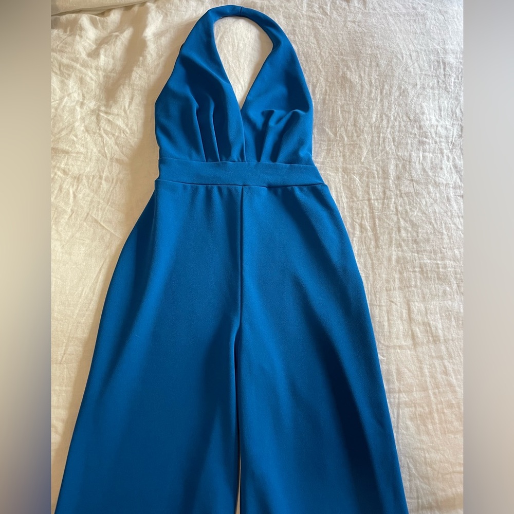 Blue Halter Jumpsuit